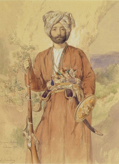 Study of an Afghan Warrior, Tehran, 1848 by Jules Joseph Augustin Laurens